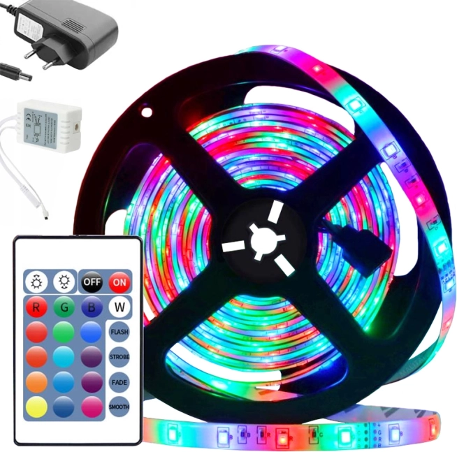 LED RGB strip SMD 3528 4.5 m waterproof set with remote control