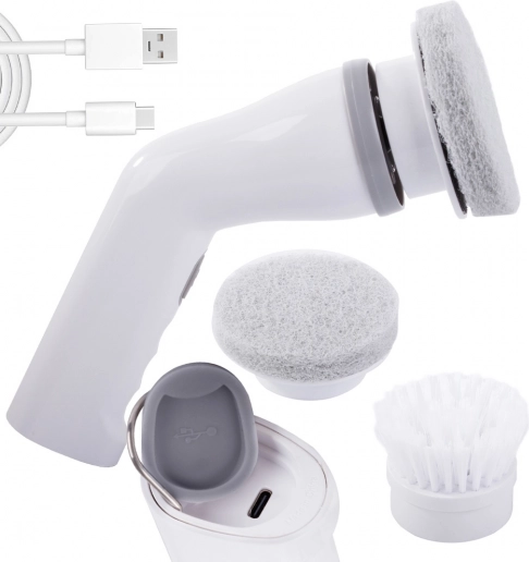 Electric cordless rotary brush for cleaning tiles