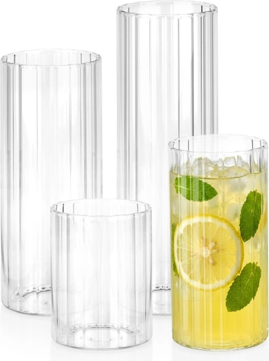 Série Vilde de verres rainurés – 4 pcs 230/360/460/560 ml