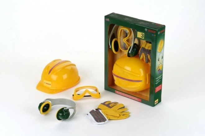 Bosch kids’ workshop accessory set with helmet, 4 pieces