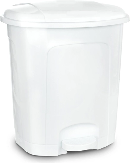Poubelle en plastique (UH) à pédale 21 l blanche