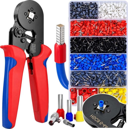 Kit de pince à sertir pour embouts et connecteurs avec organiseur (1800 pièces)