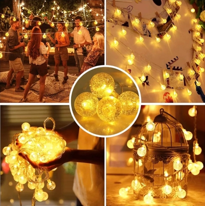 Ball String Lights 10 m, 100 LEDs, Warm White