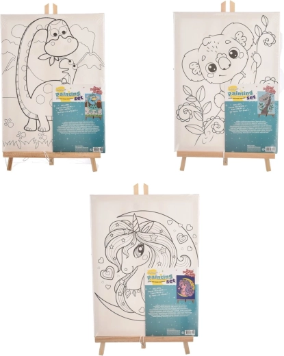 Set creativo per dipingere con cavalletto 16 pz (assortimento 3 varianti)