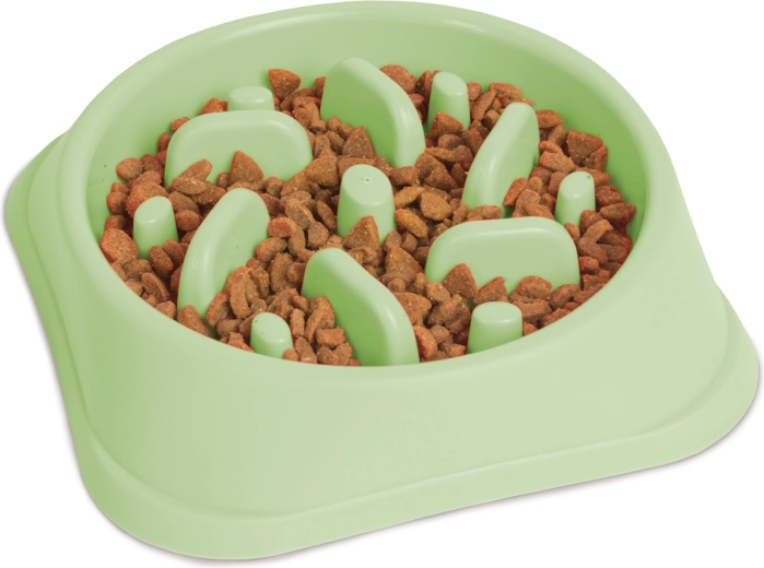Slow-Feed Dog Bowl, Green