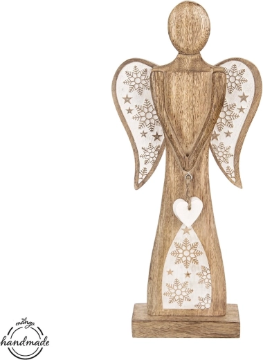 Décoration en bois ange en bois de manguier 45,5 cm