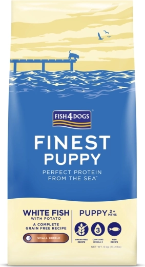 Fish4Dogs Finest crocchette piccole per cuccioli con pesce bianco e patate 6 kg