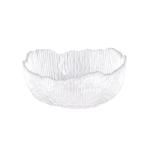 Glass ribbed bowl Edges 13 × 13 cm