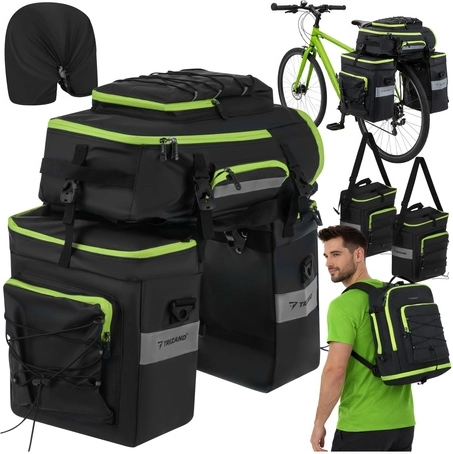 3-in-1 system: panniers, bag, and backpack in one