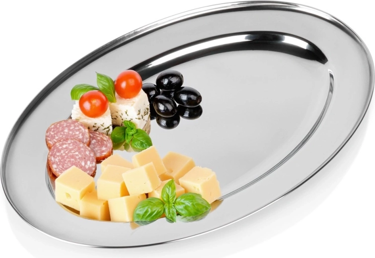Vassoio ovale da portata in acciaio inox 40 × 27 cm Vilde