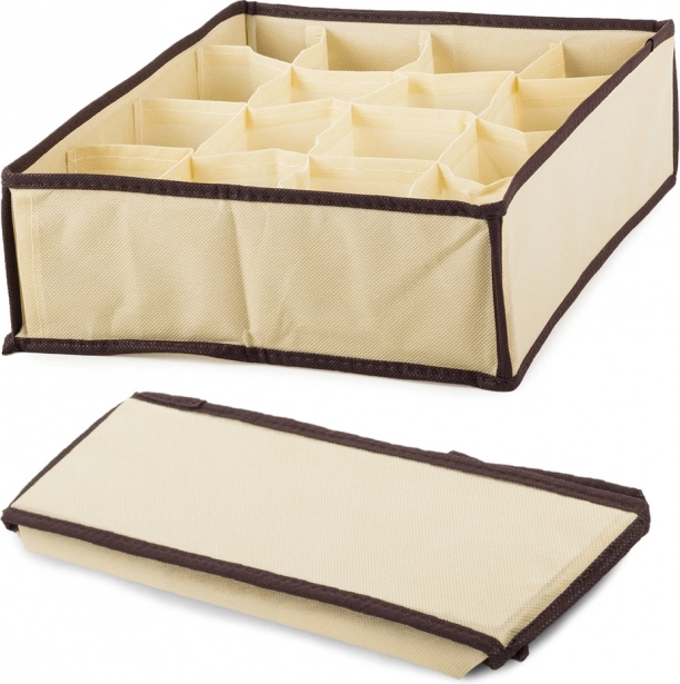 Organizer beige per cassetti per biancheria intima e calzini