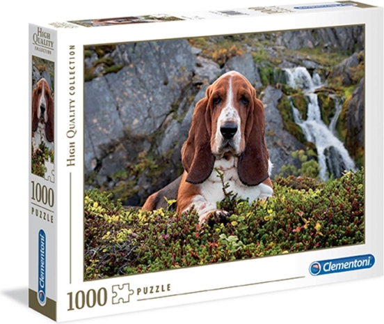 Clementoni puzzle 1000 dílků – BASSET HOUND z kolekce High Quality Collection