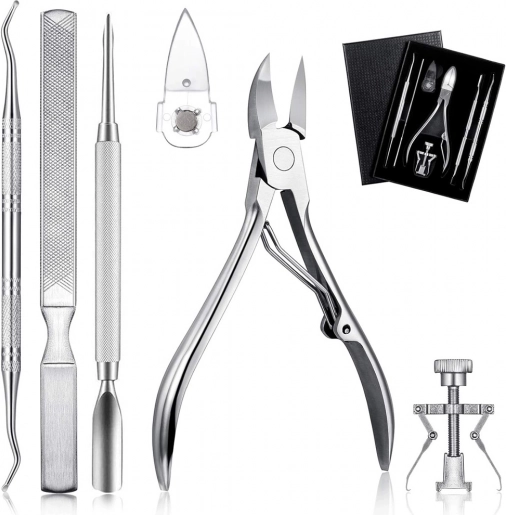 Ingrown Nail Care Set with Clippers and Stainless Steel Tools