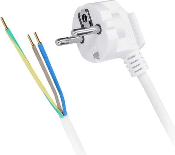 Solight flex cord 3× 1.5 mm2 white 5 m