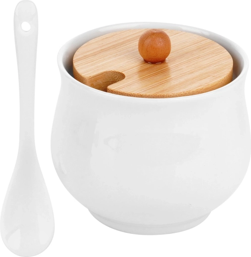 Integrated spoon for convenient serving