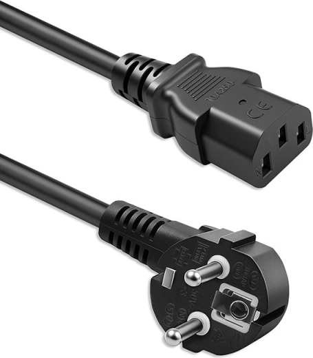 Cavo di alimentazione Schuko CEE 7/7 con spina angolata a IEC C13 1,8 m