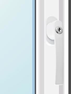 Window handle with key lock – white