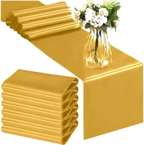 Golden satin table runner Ruhhy 900x36 cm