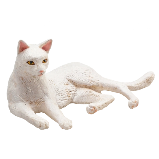 Mojo gatta bianca sdraiata figurina