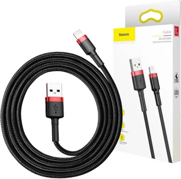 Baseus Cafule câble USB–Lightning 3 m, 2 A (noir‑rouge)
