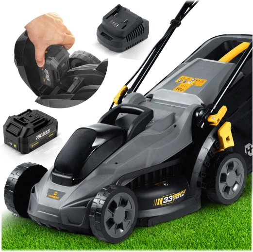 Humberg cordless lawn mower 33 cm with brushless motor 20 V