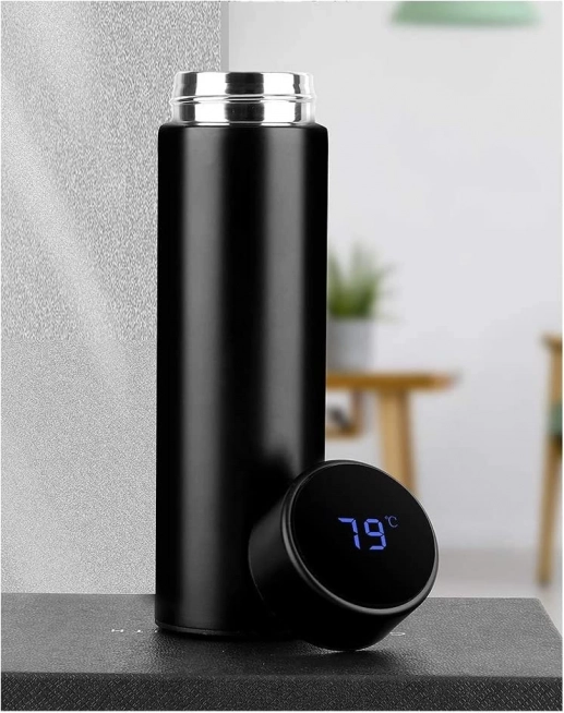 Smart thermal mug with LED display 500 ml black