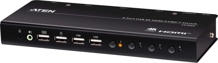 4-poorts USB HDMI KVMP-switch 4K