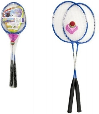 badminton set of metal rackets in a mesh bag – 3 colors