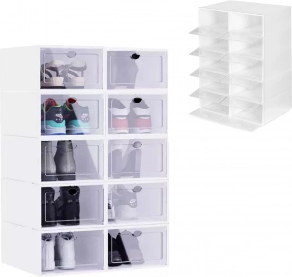 Modular plastic shoe organizer, 10-piece set MODERNHOME