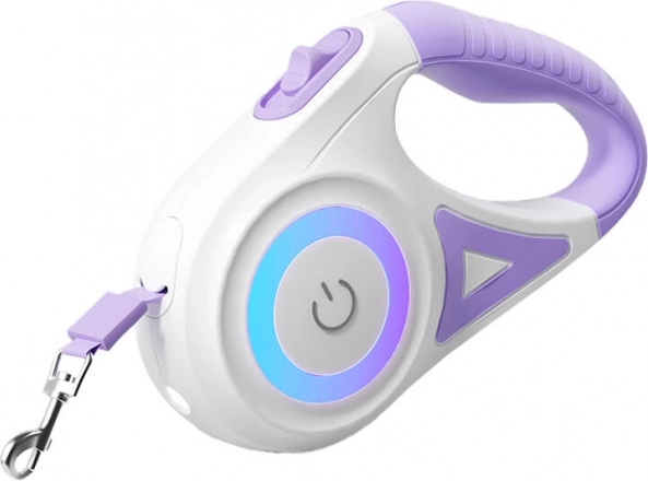Rojeco guinzaglio automatico per cani LED 5 m – Viola