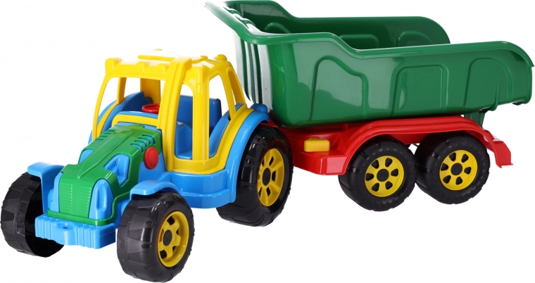 Plastični traktor z nagibnim priklopnikom za otroke