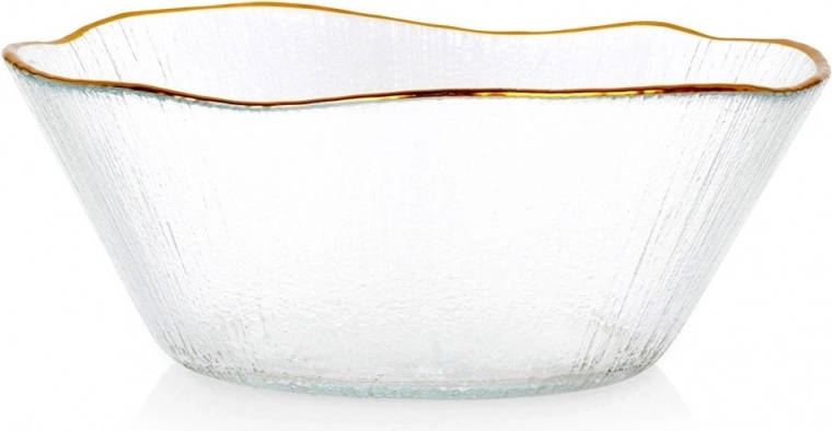 Bol en verre avec bord doré 15 cm, 500 ml