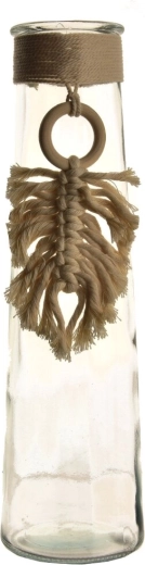 Staklena vaza Macramé 9 × 9 × 35 cm