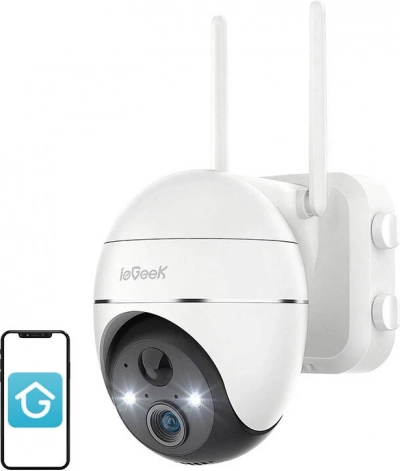 telecamera Wi‑Fi esterna wireless 3MP ieGeek ZS‑GX1S bianca 5200 mAh