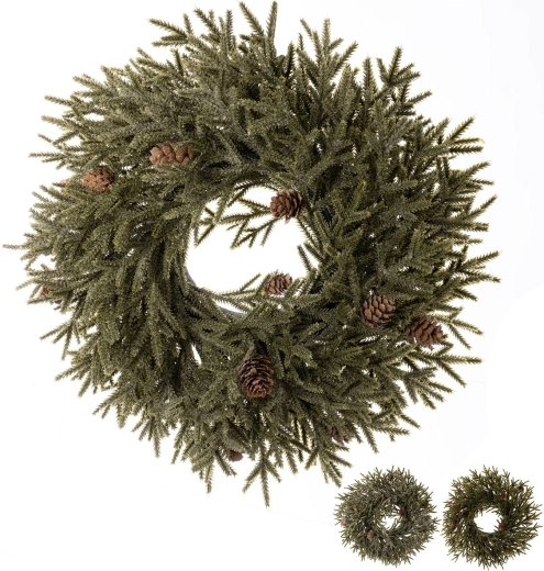 Kerstkrans van kunststof (UH) groen 40 cm (3 varianten)
