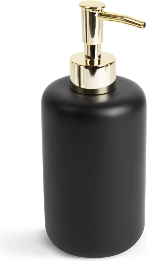 Distributeur manuel de savon noir mat et doré brillant