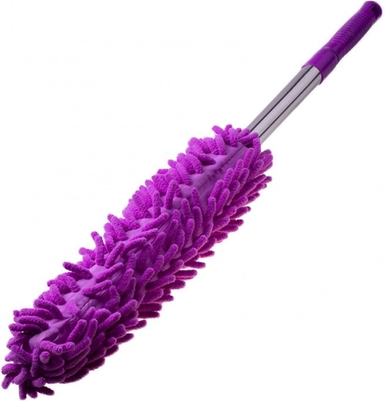 Microfiber duster with telescopic handle – purple