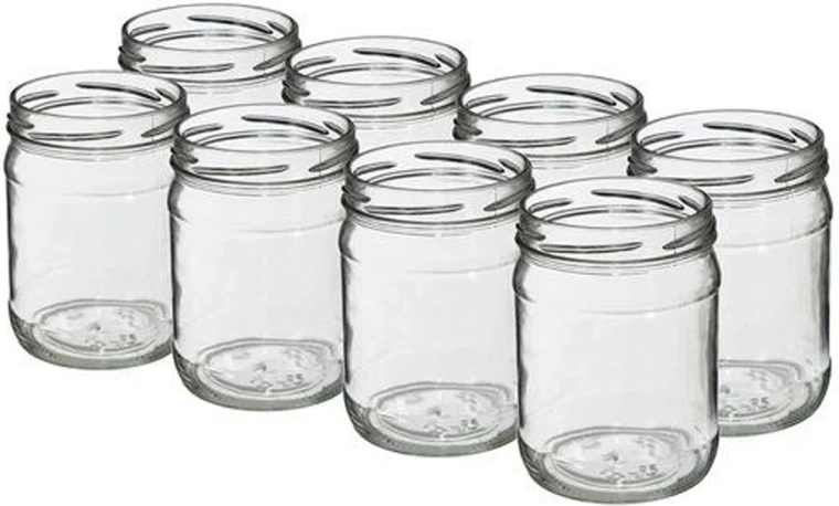 Set of 500 ml Canning Jars Twist without Lids, 8 pcs