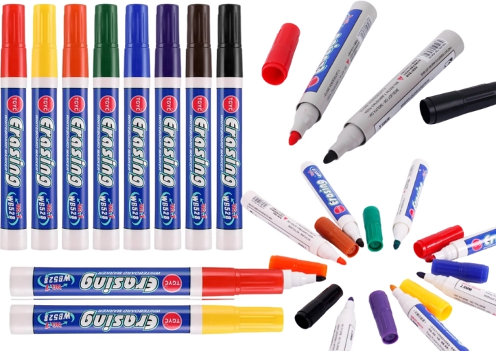 Set aus 8 farbigen Whiteboard-Markern