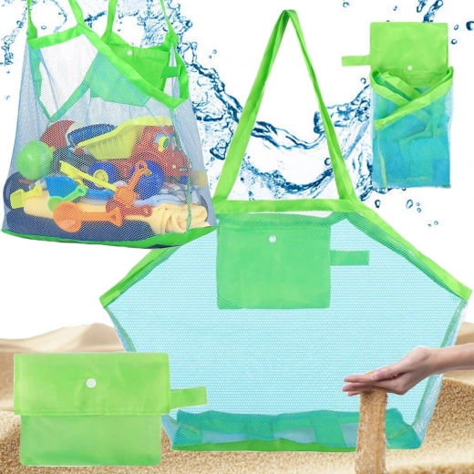 Foldable XXL Mesh Beach Bag with Pocket