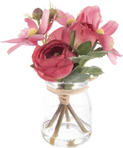Vaso Květina rosa 15 cm (vetro e plastica UH)