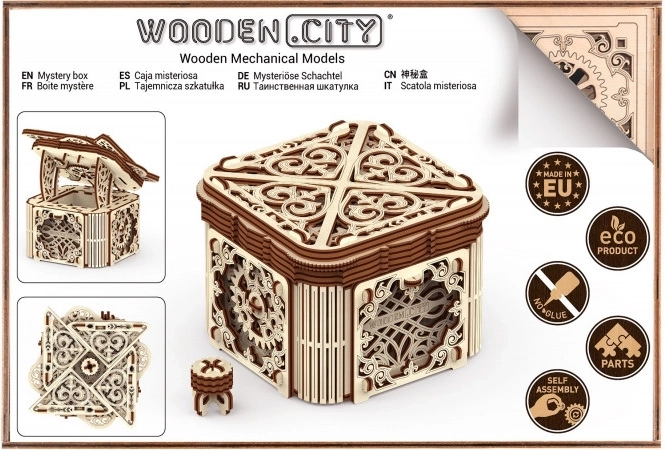 Wooden Mechanical Puzzle Secret Box