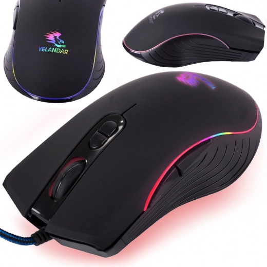 Vezetékes RGB optikai játék egér