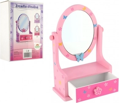 Wooden Jewelry Box with Mirror for Little Princesses