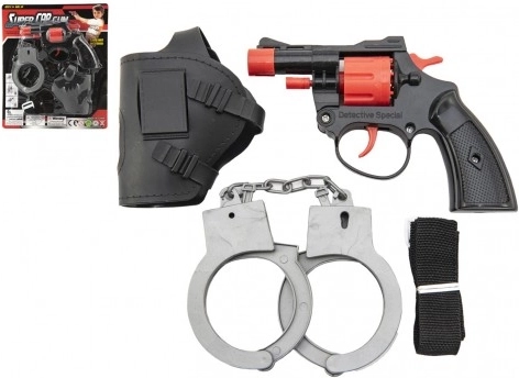 pistola giocattolo a capsule con fondina e manette 13 cm