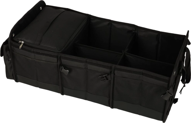 XXL Folding Car Trunk Organizer with 3 Compartments and Cooler Bag