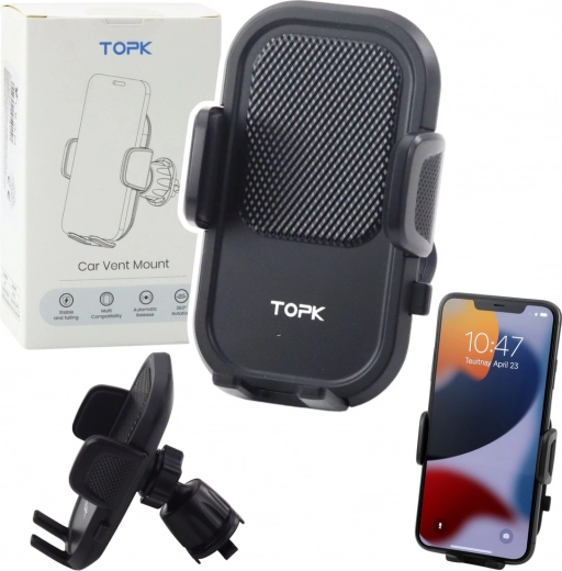 Support voiture TOPK pour grille d’aération avec bras réglables
