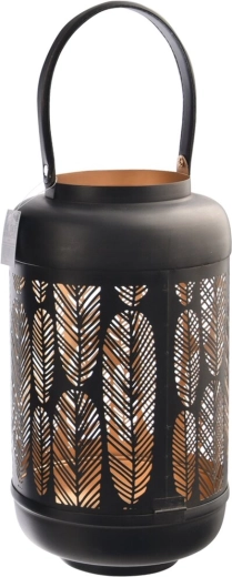 Bougeoir LEAF noir et or 38 cm