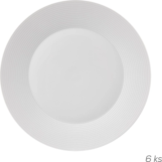 Assiette plate Mona avec liseré 27 cm, 6 pièces