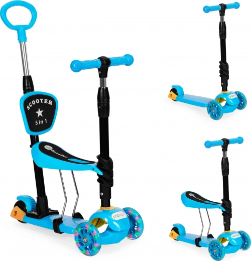 Monopattino per bambini 3 in 1 con ruote LED - blu ECO Toys
